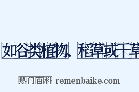 如谷类植物、稻草或干草是什么意思的图片